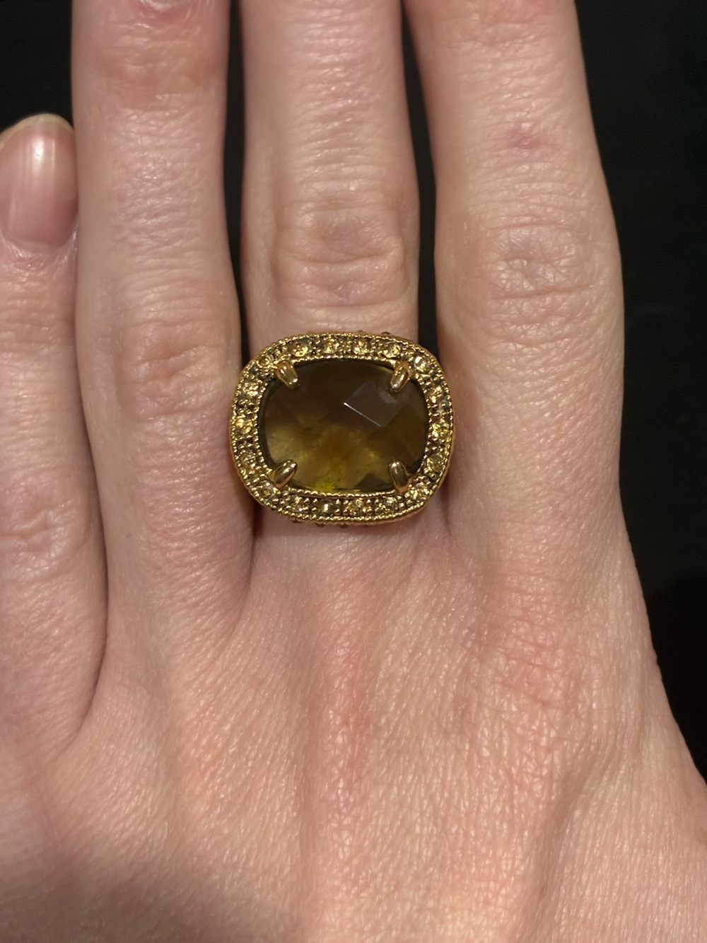 Vintage Monet Rhinestone Cocktail Ring